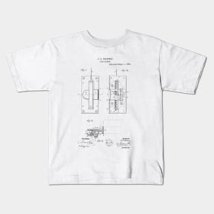 Door Opener Vintage Patent Hand Drawing Kids T-Shirt